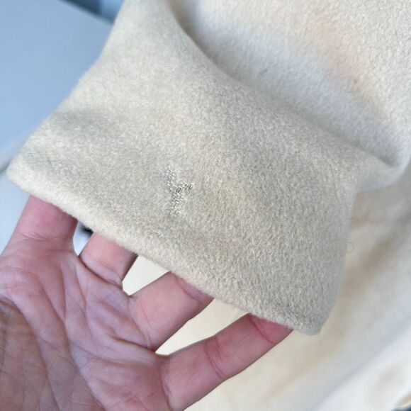 VTG 50s Lorendale 100% Cashmere Ivory Wrap Coat Portrait Collar S/M - Picture 13 of 16